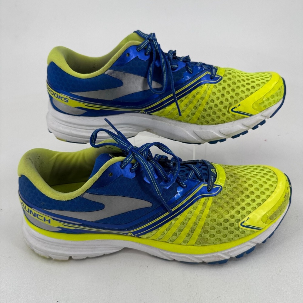 Brooks Launch 2 MENS Yellow Navy Blue Lace Up Athletic Shoes Sneakers SIZE‎ 10